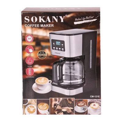 Кавоварка крапельна Sokany CM-121E електрична з підігрівом кавника 1,5 л